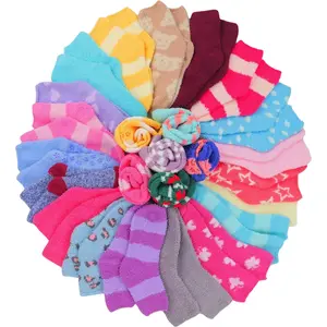 ToBeInStyle Women's Multi-Pair Pack Of Randomly Assorted Fuzzy Plush Winter Socks