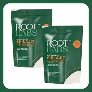 Upgraded Version Root Labs Pure Himalayan Shilajit Chewable Gummies, Individually Wrapped 120 Count, Formulated with KSM-66 Ashwagandha & Premium Herbal Complex, No Added Sugar, 30 Days Supply Natural Edible Dietary Supplement Vitamin Mineral