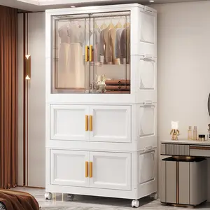 New thickened folding installation storage cabinet, home snack toy storage cabinet, bedroom multi-layer European style cabinet wholesale