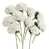 Artificial Hydrangea Flowers (5/10 Pcs), Decorative Flowers for Living Room, Bedroom and Dining Room, Faux Flower Set, Solid Color Artificial Flower Decoration for Wedding Party