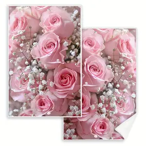 2pcs 23.6x15.7 In Roses Hand Towels Decorative Kitchen Dish Towels Scouring Pads Absorbent Cloth Tea Towels Ideal For Cooking Baking Housewarming Gifts Cleaning Supplies Bathroom Essentials