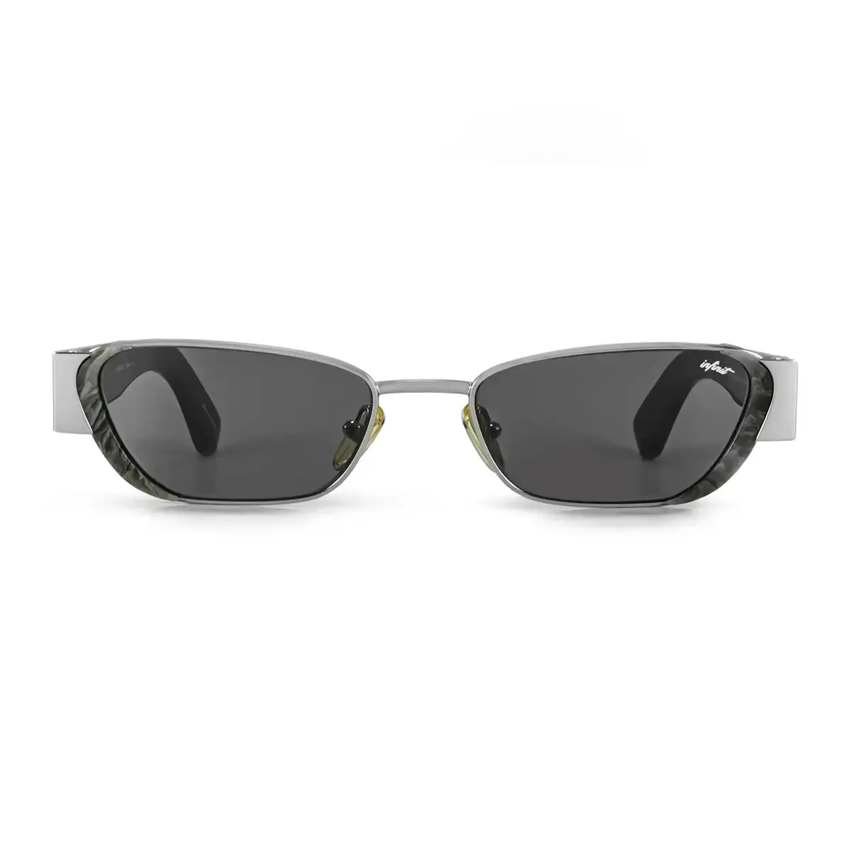 Infinit Diana Rectangle Sunglasses, Silver + Gray