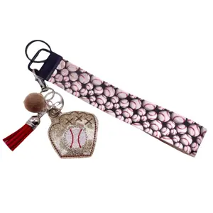 Baseball Glove Keychain and Baseball Wristlet