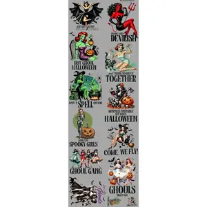 Ghouls Of Halloween DTF Transfers Gang Sheet 24.5” wide x 72” long DIY Direct to Film T Shirt Transfers