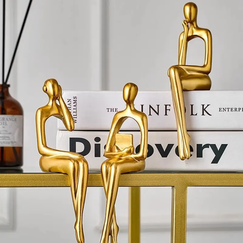 3-Piece Statue Set, Abstract figure sculpture, Decorative Statues, Home Decor, Modern Bookshelf & Desktop Ornament, Display Cabinet, Wine Rack, Wedding Party Crafts, Living Room Decoration, Statue Figurines, Decorative Home Ornament