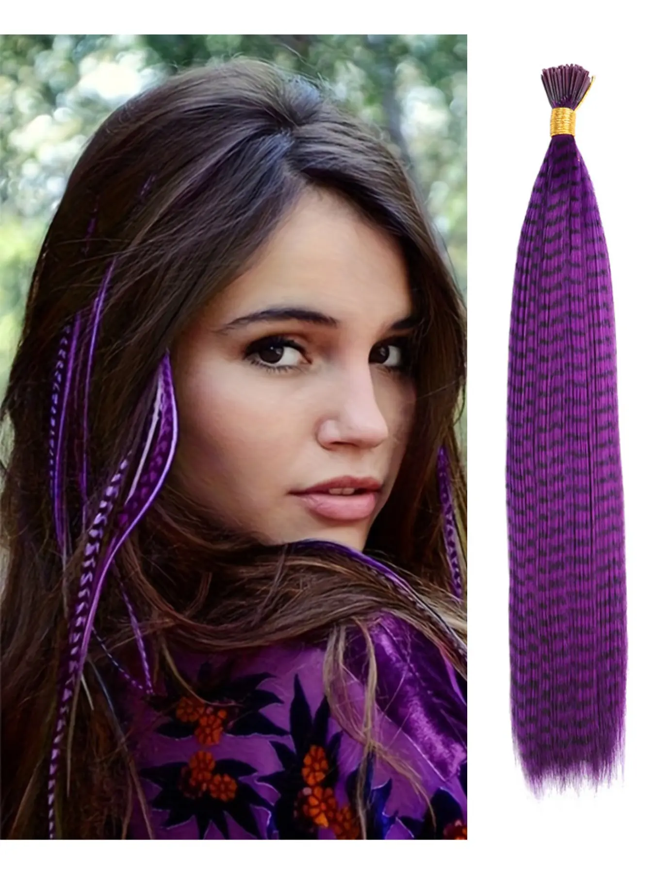 16 Inch Synthetic Straight Hair Extensions 35g Natural Look Feather Hair Bundles Easy Quick Install Change Hairstyle For Daily Party