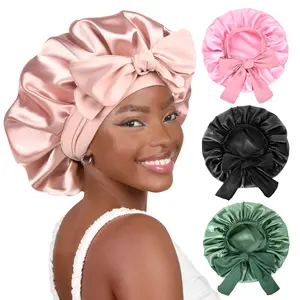YANIBEST Satin Bonnet with Tie Band for Sleeping Double Layer Satin Lined Silk Bonnet for Sleeping Hair Bonnets for Women Natural Curly Hair,TikTokShopBlackFriday