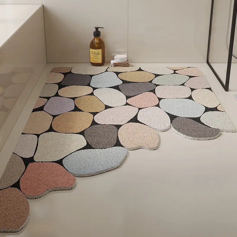 Shower silk loop floor mat, non-slip and anti-fall foot mat for ...