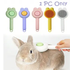 1Pc Mini Pet Deshedding Brush, Soft Fur Grooming Comb for Dogs & Cats, Massage Detangling Tool, Available in White, Pink, Purple, Green and Orange