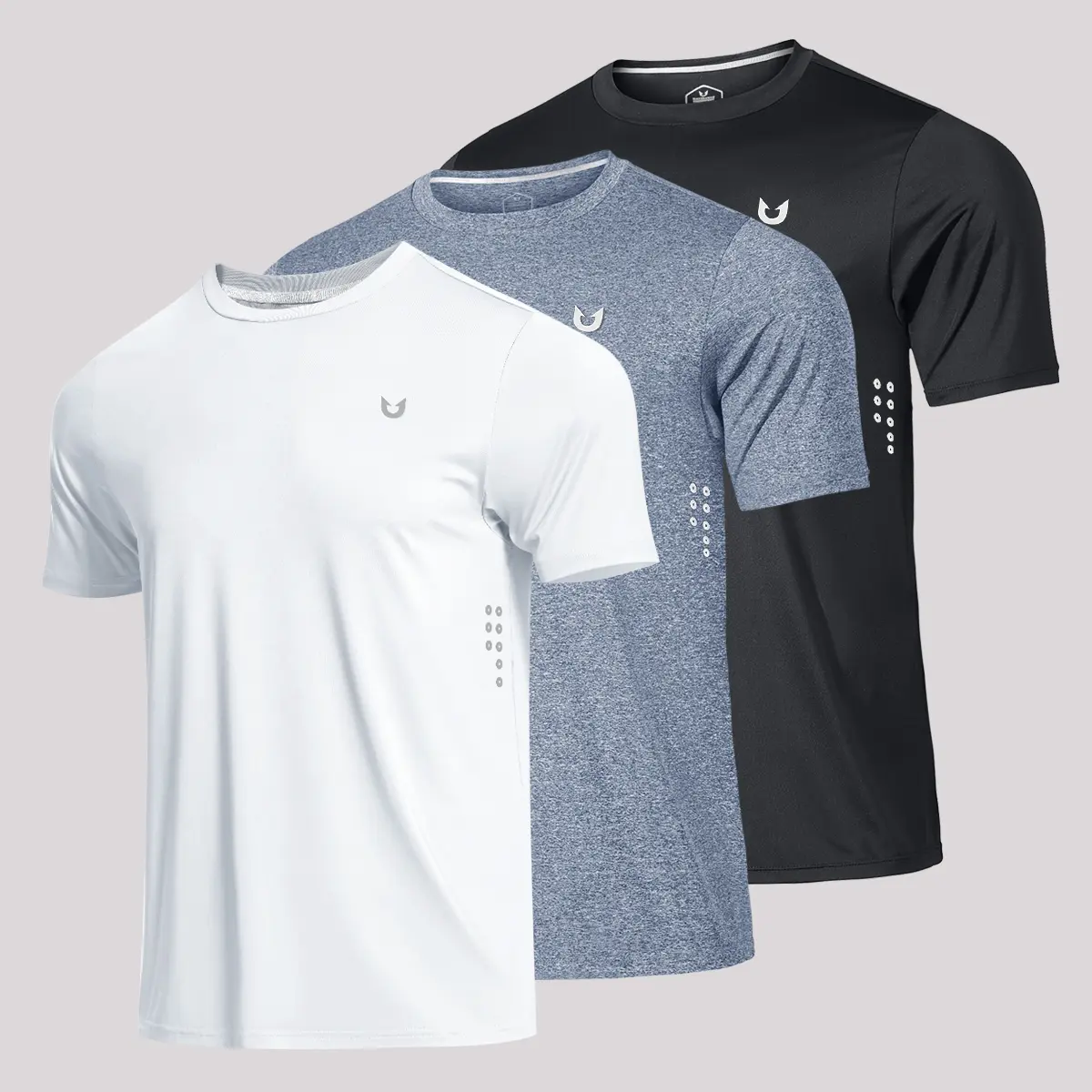 NORTHYARD Men's Activewear 3-Pack Athletic Polyester T-Shirts - Quick Dry, 4-Way Stretch, Breathable, Less Workout Odor, Lightweight Fabric, Sportswear - Built for Gym, Running - Summer Mens Tops Clothing