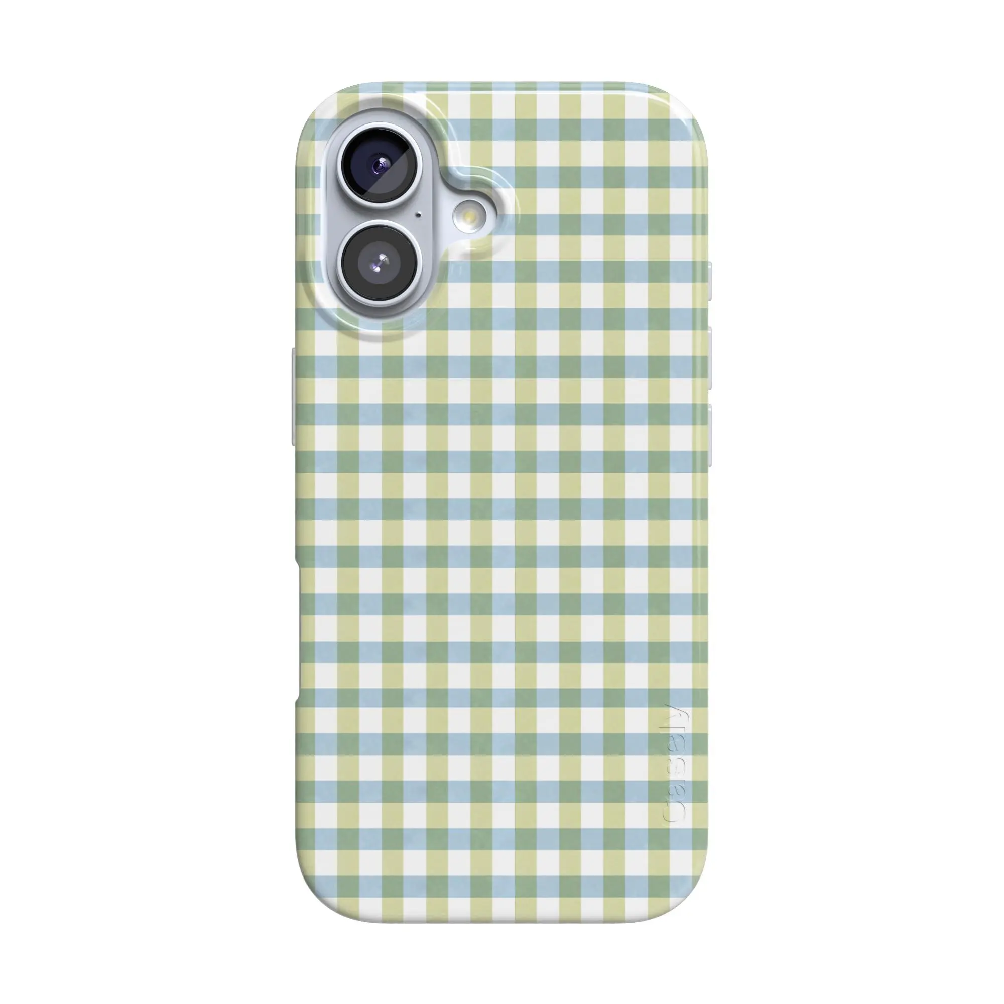 Casely iPhone 17 Case | Pastel Picnic | Blue & Green Gingham | Compatible with MagSafe | Classic Ultra Thin Design