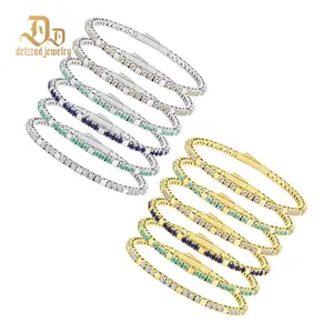Delzzad 5.4ct Quiet Luxury Tennis Bangle Secret Code Tennis Bracelet VVS Synthetic Moissanite Bracelet Bangle Copper Chain for Women Men Perfect Birthday Wedding Engagement Anniversary Gift