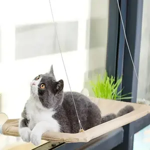 Cat Window Perch Hammock Bed with Strong Suction Cups, Comfortable Sunbathing Lounger for Indoor Cats, Reinforced Fall-Proof Detachable Pet Sleeper, Easy No-Tool Installation, Fits Most Windows