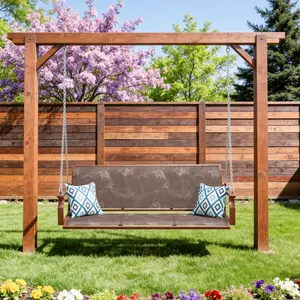 3-Person Textilene Hanging Swing – 900 lbs Capacity, Extra Large Outdoor Porch Swing with 2 Comfort Pillows, Weather-Resistant Patio Hammock Swing