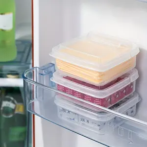 1-Piece Clear Plastic Butter and Cheese Storage Box - Portable Refrigerator Storage Box with Easy-Access Hinged Cover for Fresh Kitchen Organizing, Food Preservation | Hinged Cover Design | Durable Containers, Refrigerator Storage Box and Storage