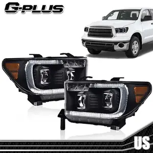 Fit For 07-13 Toyota Tundra 08-17 Sequoia Dual LED Projector Headlights Black