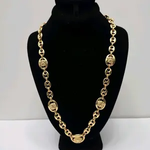 #475. 18K Gold Plated 24" Thick Long Necklace  For Men and women. Unique,  High quality,  Water Resistant,  Hypoallergenic,  Nickel Free, Every day, Party, Gift idea .