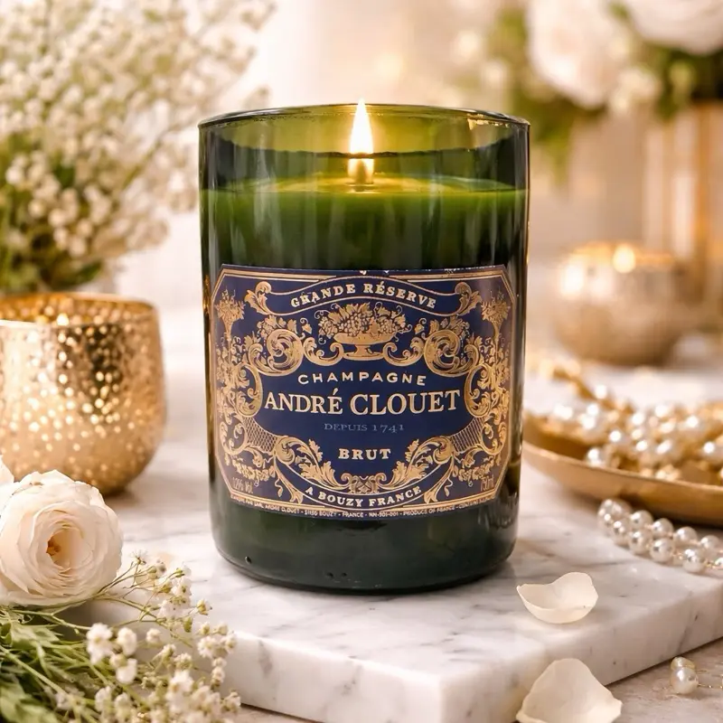 Luxury Upcycled Bottle Candle | Surprise Vessel + Choose Your Scent | Handmade Soy Candle Scented Decoration Aroma