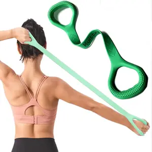 Figure 8 Resistance Band, Arm Back Shoulder Exercise Elastic Rope Stretch Fitness Band, Foot, Leg, Hand Stretcher, Arm Exerciser for Yoga Pilates Stretching Physical Therapy, Home Gym Workout