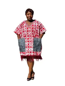 Luxury Adire Mini Fringe dress
