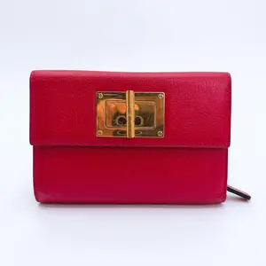 Pre-owned Tom Ford leather leather Red Turnlock Natalia Continental Wallet