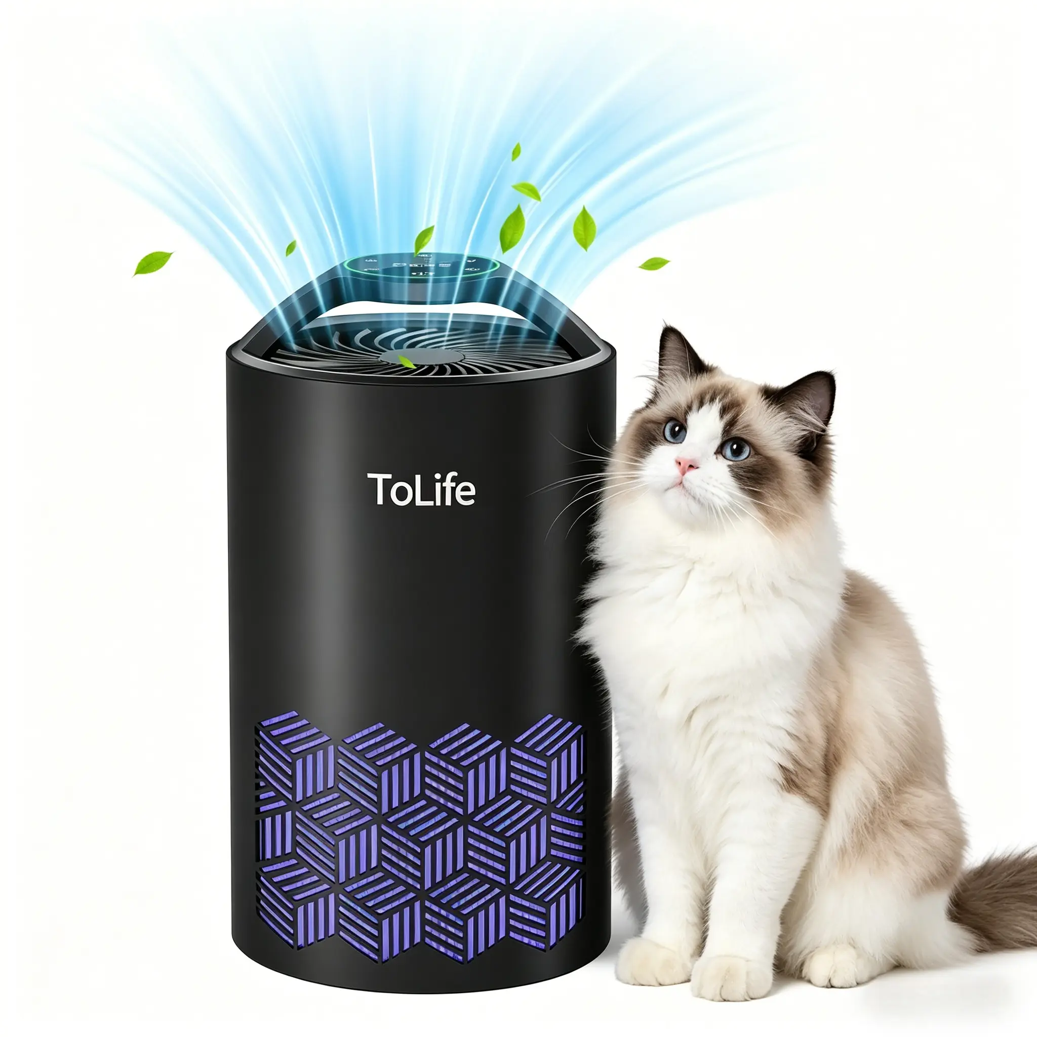 ToLife K1 HEPA Air Purifier with Aromatherapy for Bedroom, 215 Sq. Ft. Small Room Air Cleaner with 360° Airflow, Quiet 25dB Sleep Mode for Pets, Dust, Smoke, Pollen and Odors