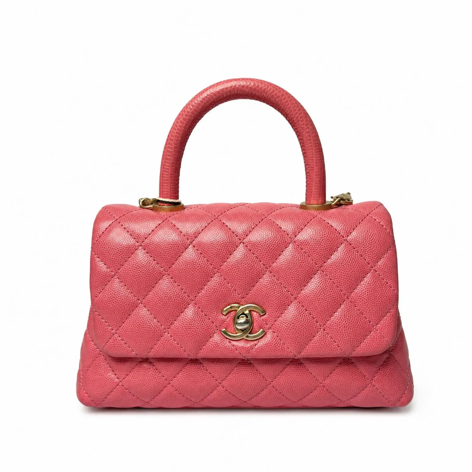 Pre-owned CHANEL X Top Handle Bags Coco Handle caviar leather Pink 2607070004