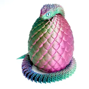 3D printed snake egg model toys, flexible joint animal doll statues, home and office desk decorations, holiday surprise gifts