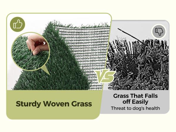 PAWGIANT Dog Grass Pad with Tray, 17.9"x14", With 2 Reusable Artificial Turf, for Dogs Potty, for Balcony Apartment, Realistic, Quickly Absorbency Portable Dog Litter Box Bathroom Turf for Pet Training, Waterproof Non-Slip Washable Puppy Pee
