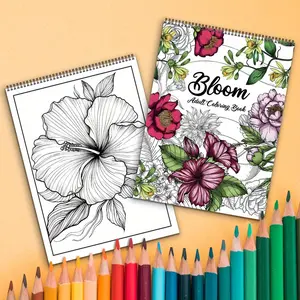 Flower Pattern Coloring Book, 30 Unique Patterns on 100gsm Paper, Ideal for Birthdays, Easter, Thanksgiving, and As a Party Gift