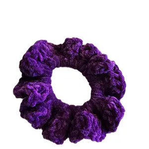Dark Purple Crochet Scrunchie Soft