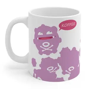 Koffing Pokemon Coffee Mug 11oz - Ceramic Drinkware, Reusable, Washable, Traditional Design