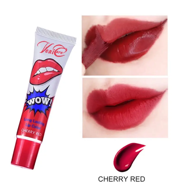 VeniCare Lip Stain Lip Gloss Cherry Red Tattoo Magic Color Peel Off Mask Tint Long-lasting Waterproof Hydrating Long-lasting