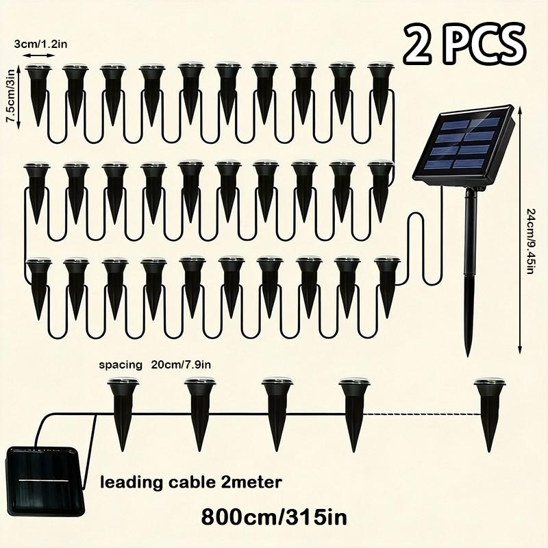 Outdoor string lights, landscape decorative lights 30 lamp heads Solar buried step lights IP44 waterproof street lights, suitable for steps, outdoor garden lights, paths, courtyards and lawns