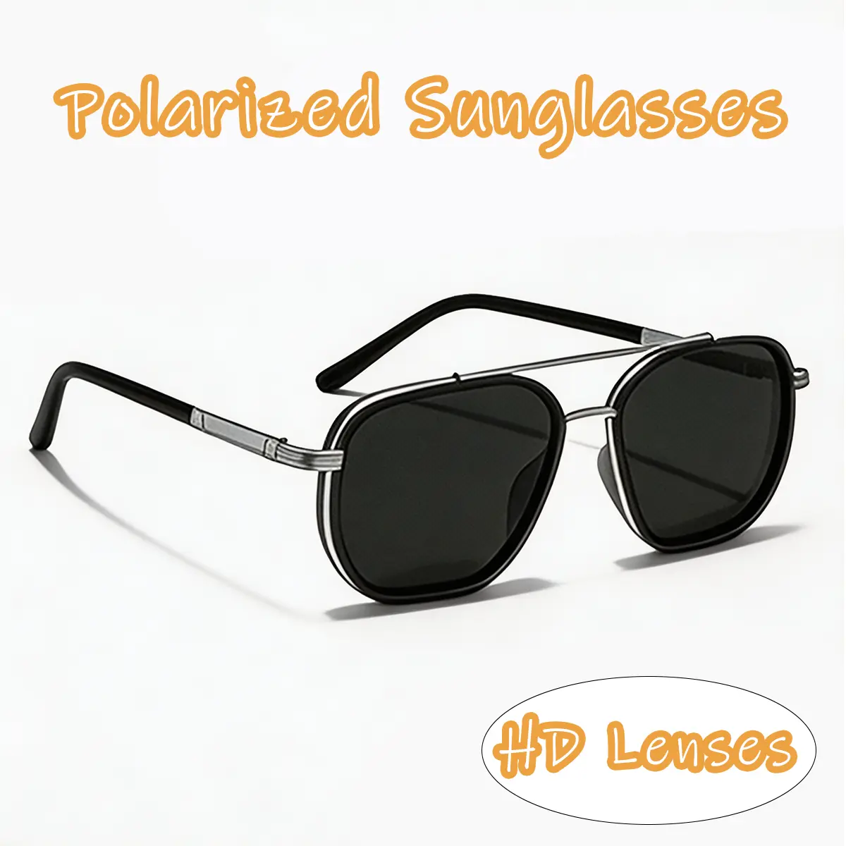 Geometric Double Bridge Sunglasses for Women - Statement Full Rim Alloy Frame, Lightweight UV400 Polarized Resin Lenses for Driving, Stylish Accessories, Female, Statement Frame Glasses, Geometric Shape, Uv400 Protection, Uv Protective Eyewear, Stylish Su