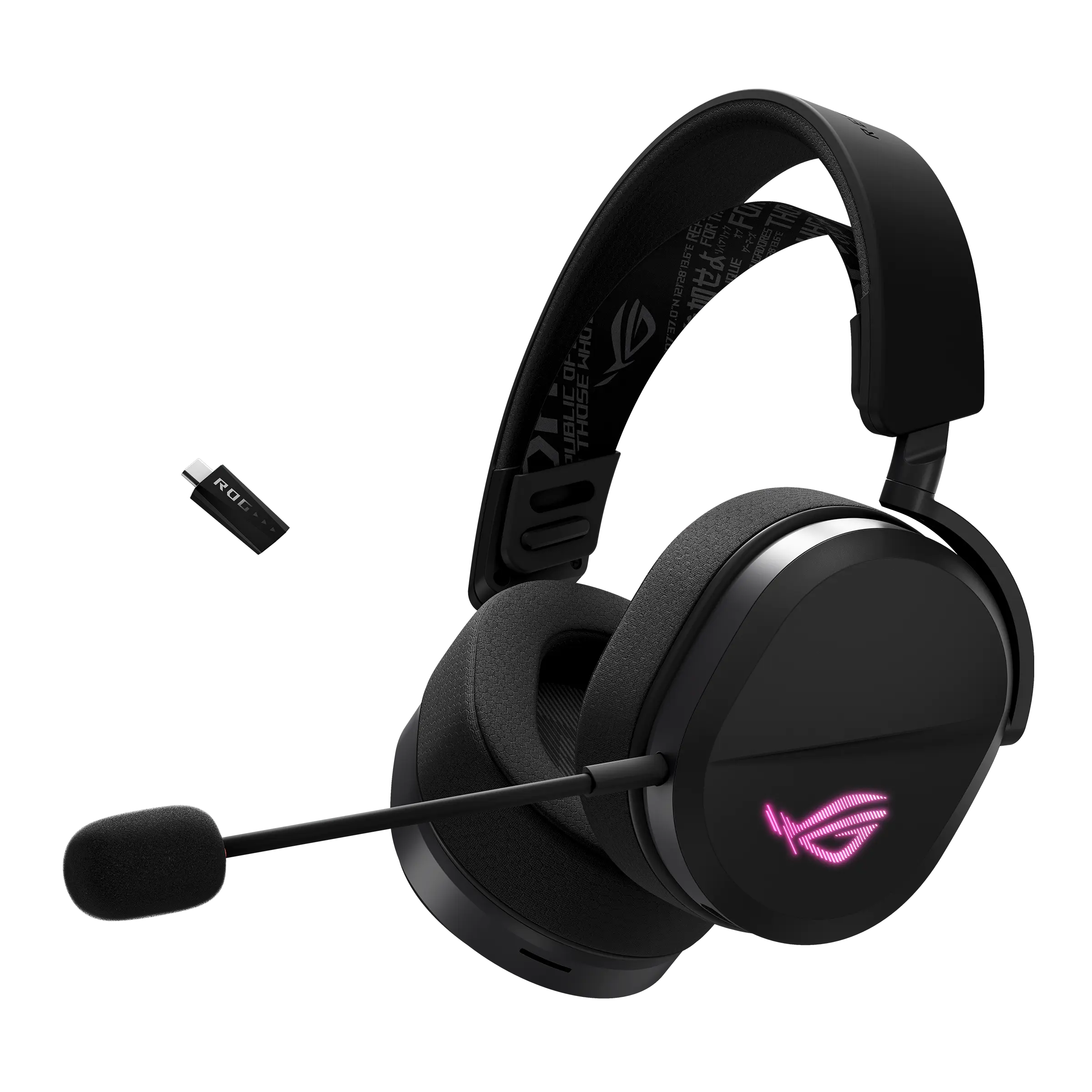 ASUS ROG Pelta Black Wireless Gaming Headset, 2.4GHz/Bluetooth, 50mm Drivers, AI Mic, 90-Hour Battery, RGB