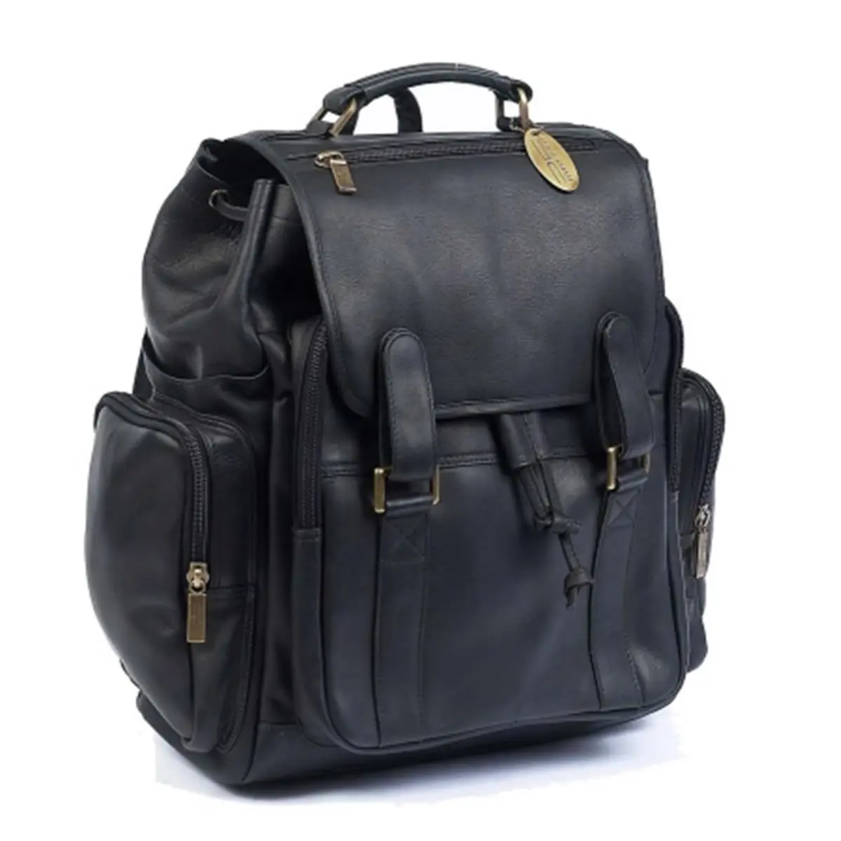 212 MAIN Uptown Jumbo Cowhide Backpack (329E-Black) - Roomier Functional Luggage Bag with Phone Pocket, Magnetic Zipper Closure, Adjustable Strap, Water Bottle Holder, Cow Hide Backpacks