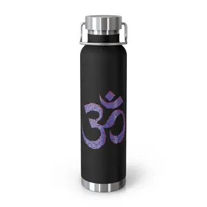 Om Symbol Copper Insulated Water Bottle, Yoga and Meditation Water Bottle, Gift for Yogis, Eco-Friendly Stainless Steel Gym Bottle