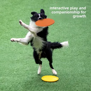 Meianju Pet Soft Frisbee, Dog Toy Interactive Training Frisbee Floating Water Bite Resistant Soft Frisbee Pet Supplies