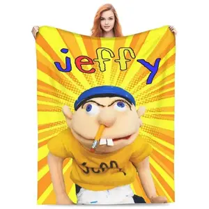 SML Jeffy Blanket Soft Cozy Warm Flannel & Fleece Funny Throw for Bed & Couch, Cartoonish and Playful Design, Kid-Friendly and Durable, Ideal Gift for Kids & SML Fans, Birthday, Holiday
