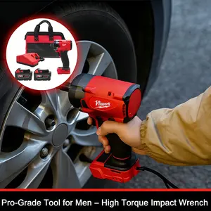 NiuWork 1/2" Impact Wrench, 350N·m Brushless Cordless Power Tool, Compatible with M18 Batteries - Ideal for Home Projects & Light Repairs