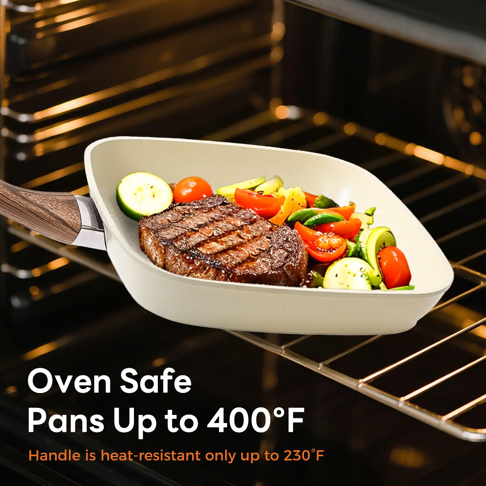 Beige-3Pcs Skillet Set