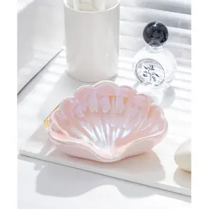 Shell Ceramic Soap Dish Draining Soap Holder Bathroom Sink Bathroom Cabinet Light Luxury Decorative Ornament