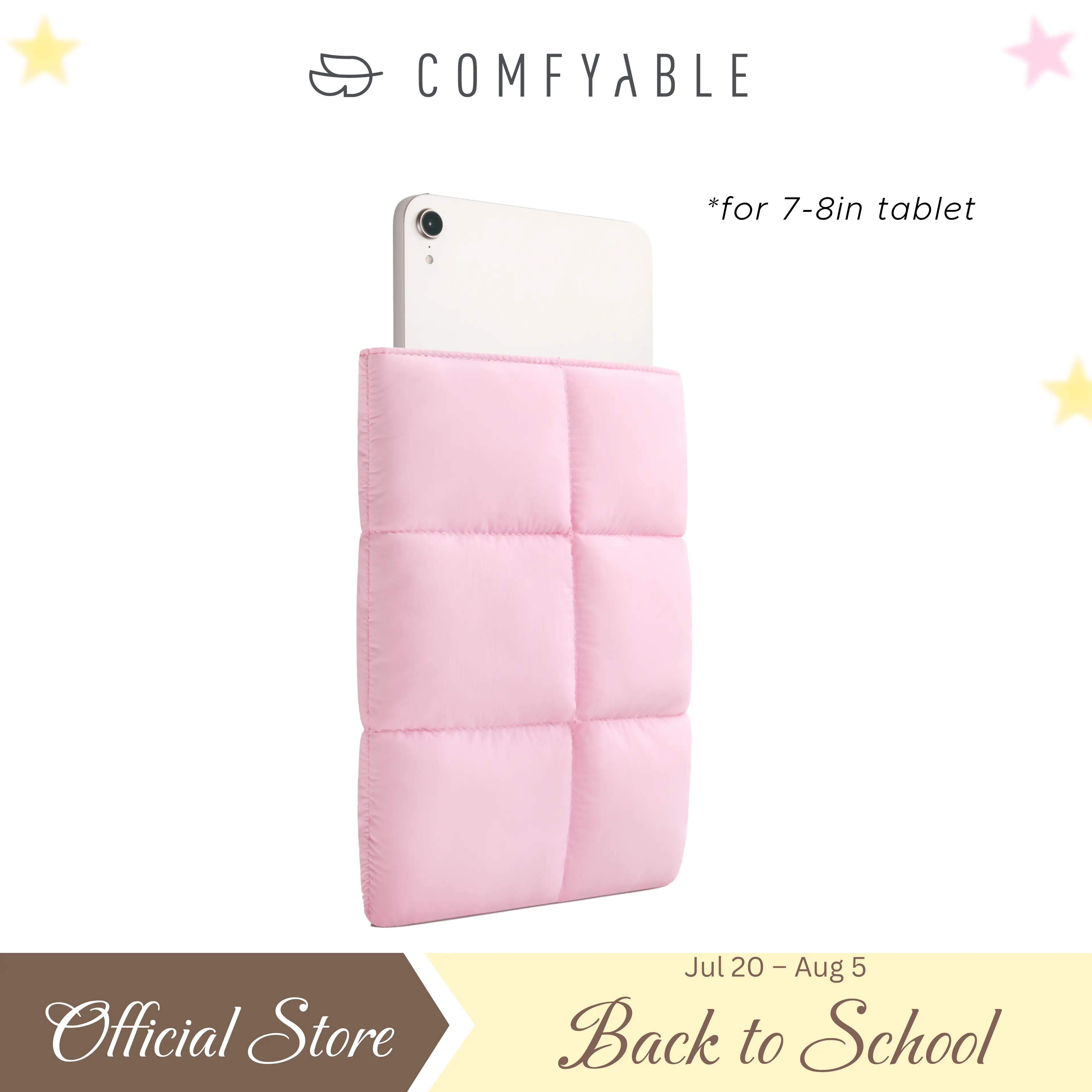Comfyable 7-8 Inch Puffy Tablet Sleeve Compatible for iPad Mini 7 2024 A17 Pro, Mini 6 2021 A15, Quilted Puffer Tablet Carrying Case for Women Men