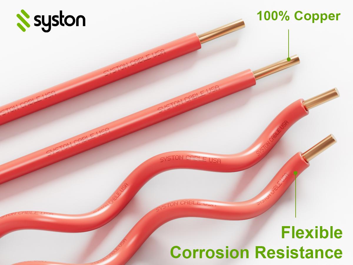 SYSTON 14 AWG 1 Conductor Tracer Wire 600V Solid Copper for Underground Tracing Gas Water Sewer Fiber Optic Pipes Outdoor Install