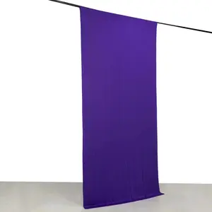 Purple 4-Way Stretch Spandex Backdrop Drape Curtain, Wrinkle Free Event Divider Panel with Rod Pockets - 5ftx10ft