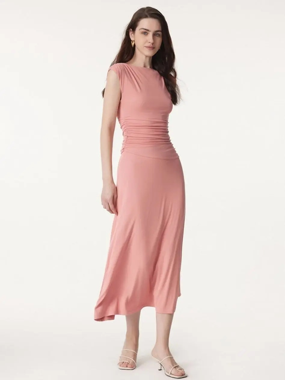 Breezy Cooling Side Ruched Maxi Dress