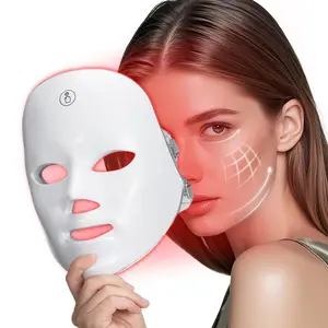 Red Light Therapy for Face, 7+1 Modes Portable Red Light Mask, Rechargeable LED Facial Skin Care Mask At Home & Travel