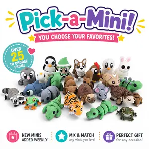 Pick-A-Mini Collectible Figures - Strong Durable 3D Printed Desk Pets (Mix & Match Cute Sensory Toys)
