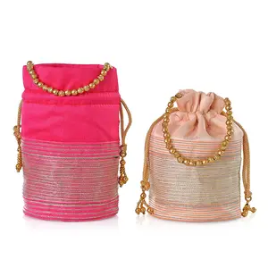 Livmore Set of 2 Handcrafted Zardozi Work Potli Bag